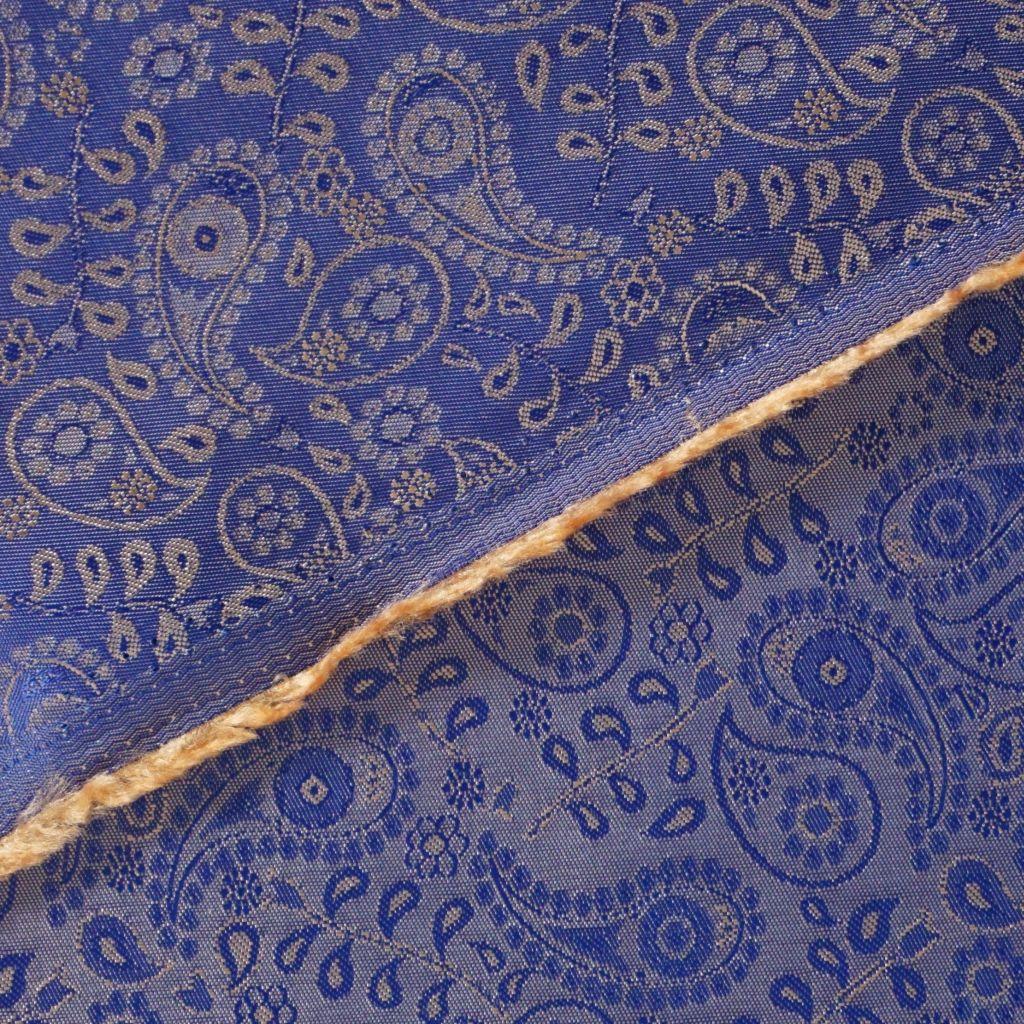 Preview: Futterstoff Paisley Viskosemix blaulila gold